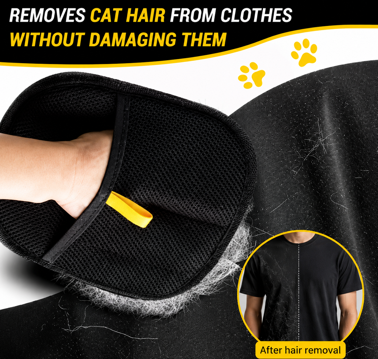 Pet Hair Removal Gloves- Reusable Grooming Mitt Cleaning Gloves